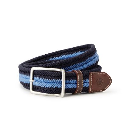 Ariat English: Three Rail Woven Cinturones Hombre - Azules (YGAPI2658)